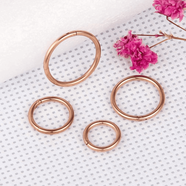 4Pcs 16G 18G 20G Surgical-Steel-Piercing-Ring-Nose-Rings-Hinged-Hoop-Earrings,6Mm 8Mm 10Mm 12Mm Seamless Stainless Steel Clicker Eyebrow Septum Piercing Hoop,Sliver Black Gold Rose Gold Rainbow Body Jewelry Set - Image 5