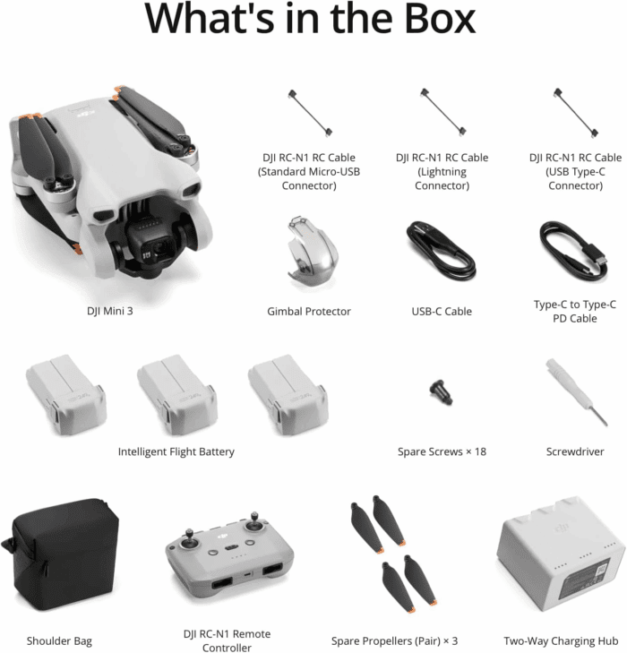 Mini 3 Fly More Combo, Lightweight 3X Mechanical Gimbal Mini Camera Drone with 4K HDR Video, 3 Batteries for 114-Min Flight Time, up to 32800Ft (10Km) Video Transmission, True Vertical Shooting - Image 6