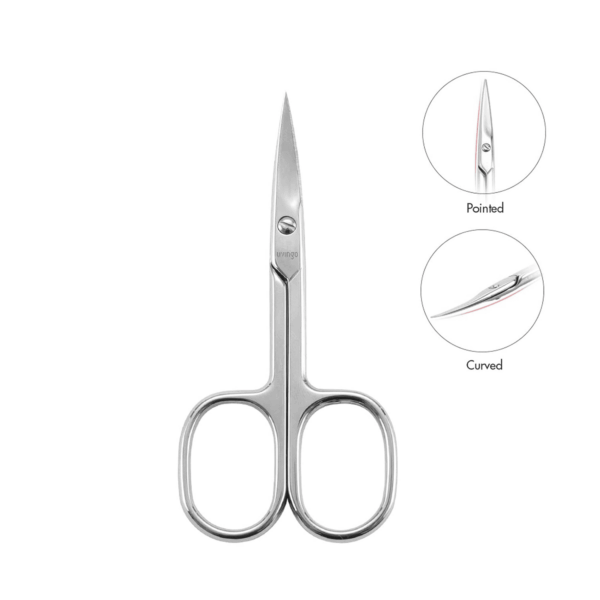 Premium Manicure Scissors Multi-Purpose Stainless Steel Cuticle Pedicure Beauty Grooming Kit for Nail, Eyebrow, Eyelash, Dry Skin Curved Blade 3.5 Inch - Image 3