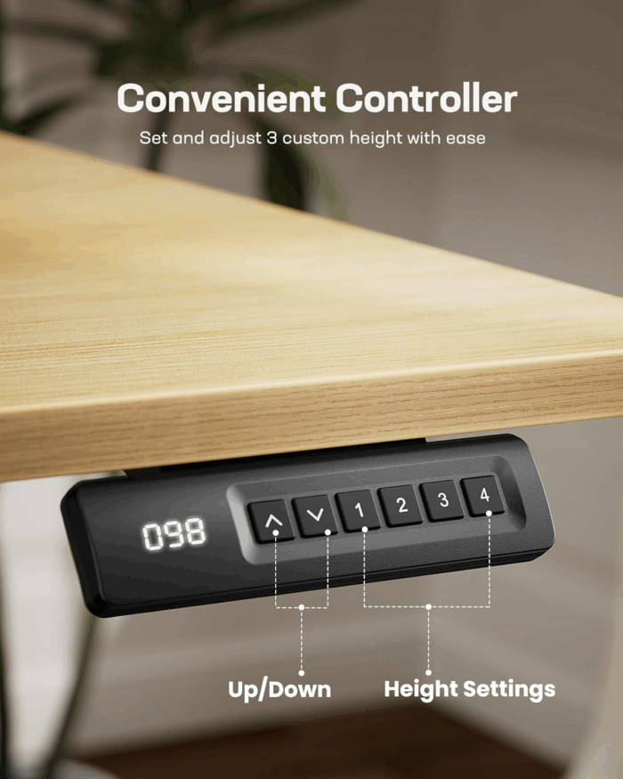 Electric Standing Desk, Adjustable Height Stand up Desk, 48 X 24 Inches Sit Stand Home Office Desk, Computer Desk, Maple - Image 4