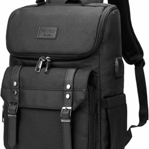 Vintage Backpack Travel Laptop Backpack with Usb Charging Port for Women & Men College Backpack Fits 15.6 Inch Laptop Black