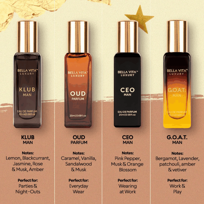 Bellavita Luxury Perfume for Men Gift Set (4 X 20Ml) | Gifts for Men | Fragrance Includes KLUB, OUD, CEO, GOAT Perfumes | Masculine, Woody, Citrusy, and Aromatic Perfumes Fragrance for Men - Image 2