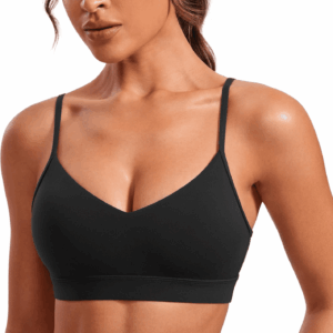 Butterluxe V-Neck Sports Bras for Women - Adjustable Thin Straps Padded Yoga Top Basic Wireless Camisole