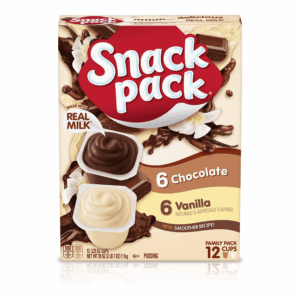 Chocolate and Vanilla Flavored Pudding Cups Family Pack, 12 Count Pudding Cups (1 Pack)