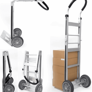 500LB Aluminum Appliance Folding Hand Truck - Foldable Heavy Duty Moving Furniture Dolly Cart with 2-Wheels 8" TPR & Ergonomic Handle - Light Weight Trolley Hand Trucks for Moving