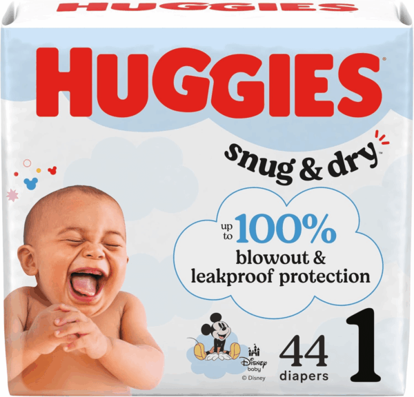 Size 1 Diapers, Snug & Dry Newborn Diapers, Size 1 (8-14 Lbs), 44 Count, Packaging May Vary