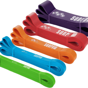 Pull up Assistance Bands - Set of 5 Resistance Heavy Duty Workout Exercise Stretch Fitness Bands Assist Set for Body, Instruction Guide and Carry Bag Included