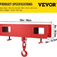 Forklift Lifting Hook, 4400Lbs Capacity Forklift Lifting Hoist, Red Forklift Mobile Crane with Swivel Hook and Two Large T-Screws, Hook Forklift Lifting Hoist, Fork Lifting Attachment - Image 7