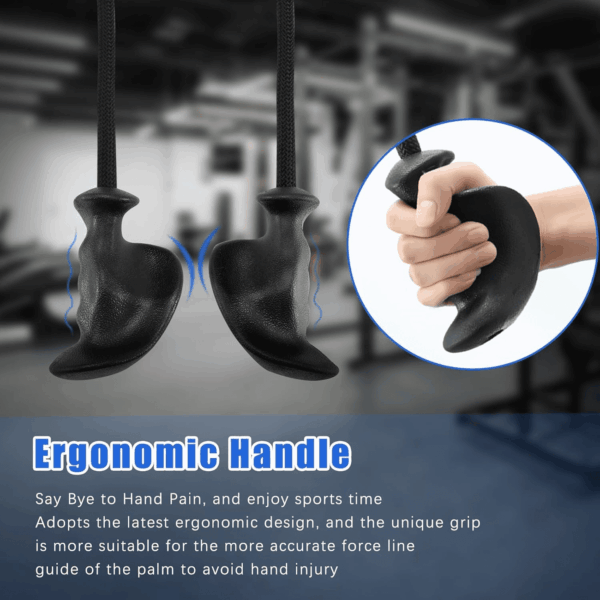 Tricep Rope with Ergonomic Handles, 36 Inch Tricep Pull down Rope for Cable Machine, Pulley System, Triceps Rope Cable Attachment for Gym, Home - Image 2