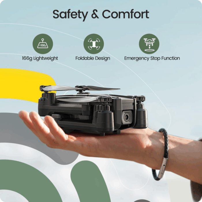 HS440 Foldable FPV Drone with 1080P Wifi Camera for Adult Beginners and Kids; Voice Gesture Control RC Quadcopter with Modular Battery for Long Flight Time, Auto Hover, Carrying Case - Image 6