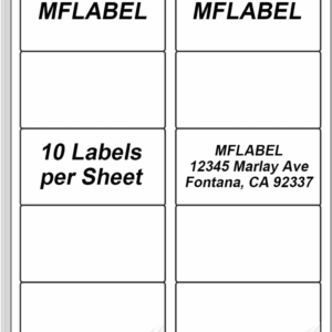 2X4 Shipping Address Labels - 500 Count, 50 Sheets for Printer - 10-UP Internet Mailing Stickers - 2" X 4" FBA Labels for Laser/Inkjet Printer