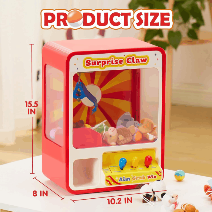 Claw Machine Arcade Toy with LED Light & Adjustable Sound, Rechargable Dispenser Toys Mini Vending Machine for Kids - Perfect Christmas & Birthday Big Gifts for Kids, Ages 3+ - Image 7