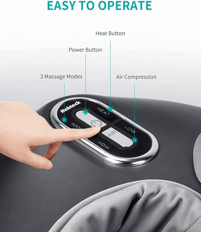 Shiatsu Foot Massager Machine with Soothing Heat, Deep Kneading Therapy, Air Compression, Improve Blood Circulation and Foot Wellness,Relax for Home or Office Use(Gray) - Image 3