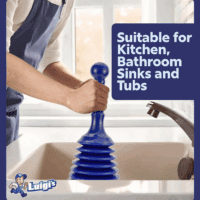 Sink and Drain Plunger for Bathrooms, Kitchens, Sinks, Baths and Showers. Small and Powerful, Commercial Style 'Plumbers Plunger' with Large Bellows - Image 6
