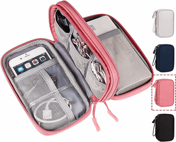 Electronic Organizer Travel USB Cable Accessories Bag/Case,Waterproof for Power Bank,Charging Cords,Chargers,Mouse,Earphones Flash Driver