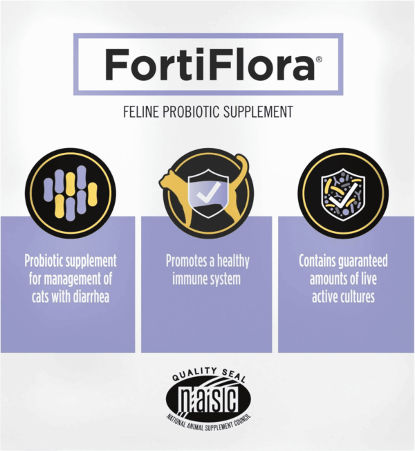 Purina Pro Plan Veterinary Supplements Fortiflora Cat Probiotic Supplement for Cats with Diarrhea - 30 Ct. Box - Image 6