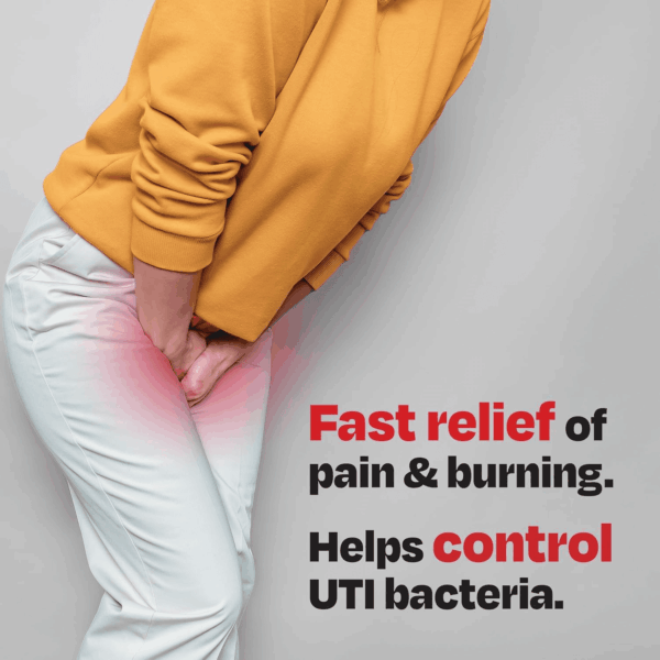 Dual Action UTI Pain Relief and Prevention, 2-In1 Formula to Help Slow UTI Bacteria Growth and Provide General Pain Relief for Women and Men, FSA HSA Eligible & Approved, 48 Count - Image 2