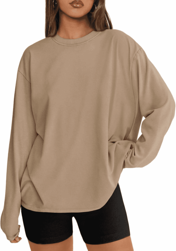 Womens Oversized Long Sleeve T Shirts 2025 Basic Crewneck Tee Fall Tops Casual Workout Y2K Clothes
