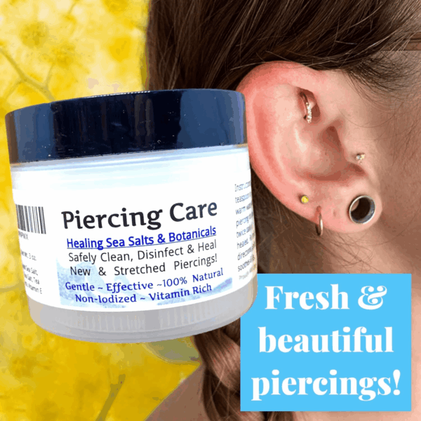 Piercing Care - Healing Sea Salt & Botanical Aftercare - Safely Clean & Heal New & Stretched Piercings - 1 (3 Ounce) - Image 3