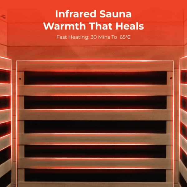 Sauna Home Sauna with Bluetooth & Reading Lighting,1 Person Infrared Sauna Spa Room with Foot Temperature Control,980W - Image 3