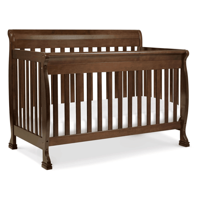 Kalani 4-In-1 Convertible Baby Crib with Wooden Toddler Bed, Daybed & Full-Size Bed Conversion - Easy to Assemble & GREENGUARD Gold Certified - 4 Adjustable Mattress Heights - Espresso