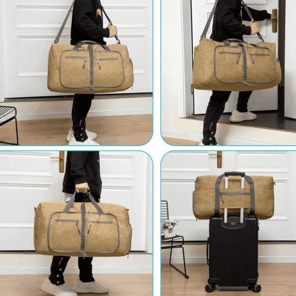 Travel Duffle Bag for Men, 65L 85L 115L Foldable Travel Duffel Bag with Shoes Compartment Overnight Bag for Men Women - Image 5