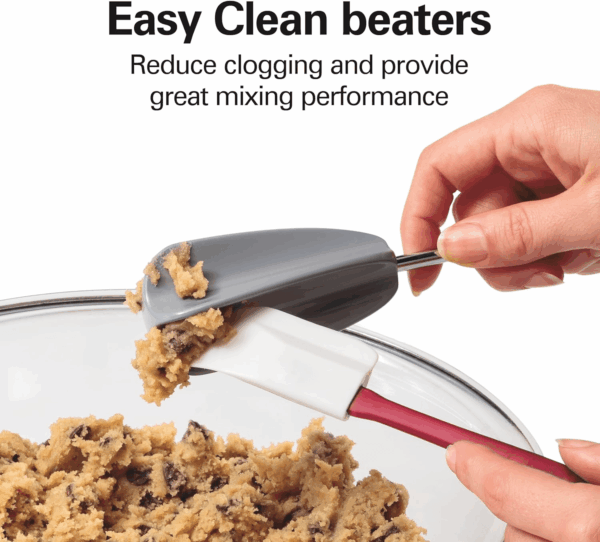 6-Speed Electric Hand Mixer with Whisk, Dough Hooks and Easy Clean Beaters, Powerful 275 Watt Motor, Snap-On Storage Case, Black - Image 2