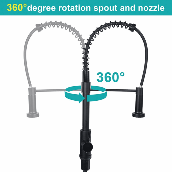 29.5 * 17.7 Inch Kitchen Sink, Single Bowl Stainless Steel Sink Multifunctional Drop in Sink with Pull-Down Faucet and Multiple Accessories (Black Grey, 29.5 * 17.7 Inch) - Image 4