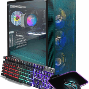 Gaming PC Desktop, Geforce RTX 3060 Ti 8G, AMD Ryzen 7 5700X up to 4.6G, 32G DDR4, 1T SSD, 600M Wifi, BT 5.0, RGB Fan X 4, Windows 11 Home