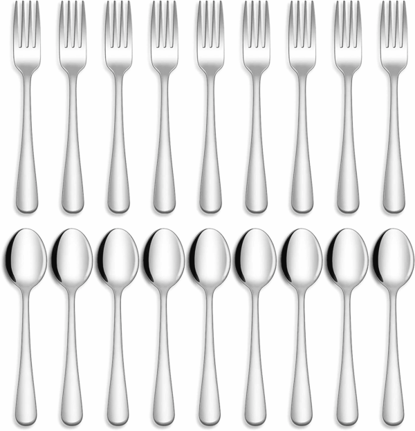 24-Piece Forks and Spoons Silverware Set, Food Grade Stainless Steel Flatware Cutlery Set for Home, Kitchen and Restaurant, Mirror Polished, Dishwasher Safe