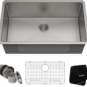 Standart Pro 30 -Inch Undermount Single Bowl 16 Gauge Stainless Steel Kitchen Sink, KHU100-30