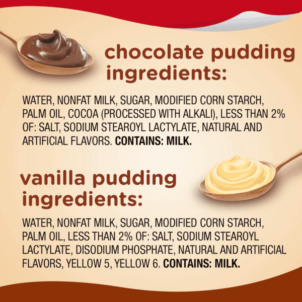 Chocolate and Vanilla Flavored Pudding Cups Family Pack, 12 Count Pudding Cups (1 Pack) - Image 9