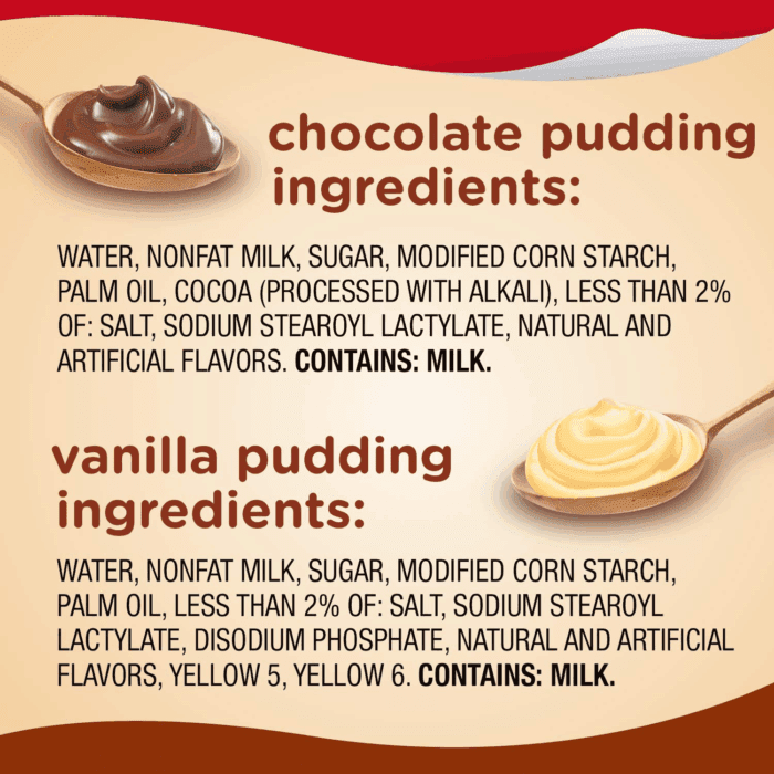 Chocolate and Vanilla Flavored Pudding Cups Family Pack, 12 Count Pudding Cups (1 Pack) - Image 9