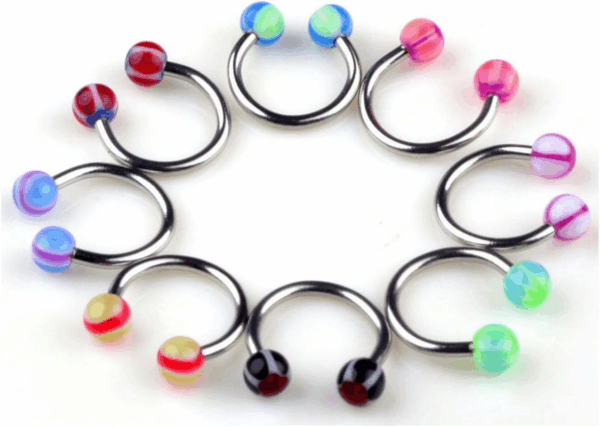 110 PCS Body Jewelry Piercing Eyebrow Navel Belly Tongue Lip Bar Ring 22 Styles - Image 5