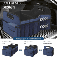 Car Trunk Organizer, Collapsible, Waterproof, Non-Slip, Blue, 52L, 5 Compartments, Rectangular, Portable, Practical/Functional - Image 4