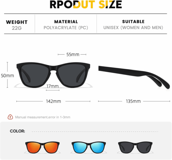 Sunglasses Womens Polarized Sunglasses for Mens Womens Retro Mirror Lens for Driving Fishing UV400 Protection - Image 5