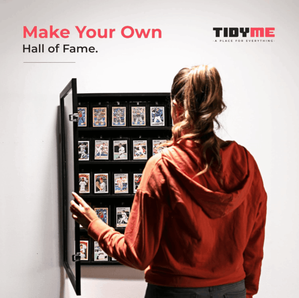 Premium Sports Card Display Case - 35 Graded Trading Card Display | Wall-Mounted Baseball Card Display Frame with UV Protection, Lockable | Perfect for Basketball, Hockey, Football, Pokemon Collection - Image 5
