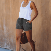 Womens Lightweight Shorts Casual Baggy Trendy Short Pants Elastic Waist Drawstring Comfy Shorts - Image 4