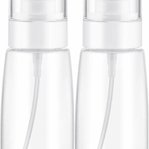 Spray Water Bottle Hair Mister, Fine Mist Stylist Sprayers 360 Empty Small Misting Spritzer, Perfume Atomizer with Pump Clear Containers 2Pcs/2Oz