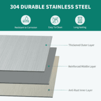 Kitchen Sink 33" X 19" X 10" Undermount 304 Stainless Steel 50/50 Double Bowl with Accessories 16 Gauge for Workstation, Prep Kitchen, Bar - Image 3