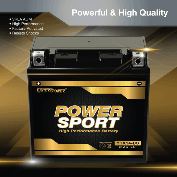 ETX14-BS 12V14Ah YTX14-BS Replacement (12V 14Ah Sealed) Maintenance Free Battery - Image 4
