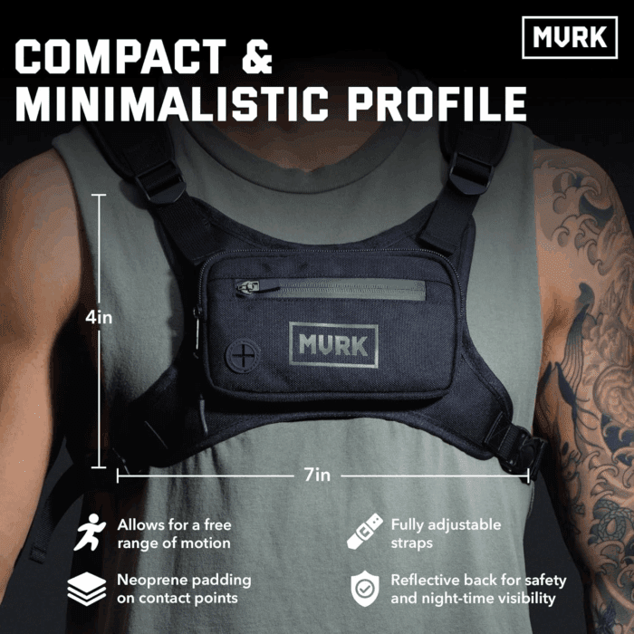 Water Resistant Chest Pack - Running Vest for Workouts, Running Phone Holder Extra Storage, Lightweight Running Pack - Image 3