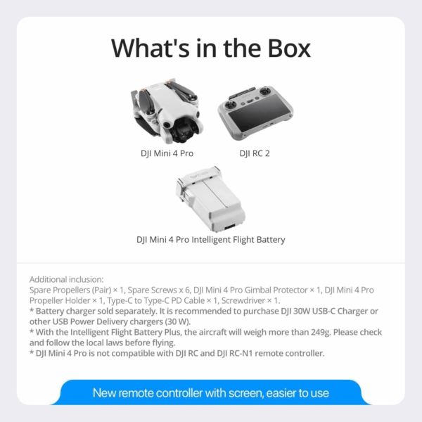 Mini 4 Pro ( RC 2), Drones with Camera for Adults 4K, under 0.549 Lbs/249 G, 34 Mins Flight Time, 20Km Max Video Transmission Distance, Omnidirectional Vision Sensing, Mini Drone for Beginners - Image 7