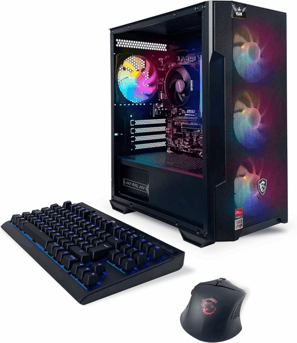 Raptor Desktop (AMD Ryzen 7 5700G 4.6Ghz NVIDIA, 16GB 2 * 8 GB DDR4 3600, 512Gb M2 NVME SSD, RGB Fans, W11, Wifi Ready, Mouse and Keyboard)