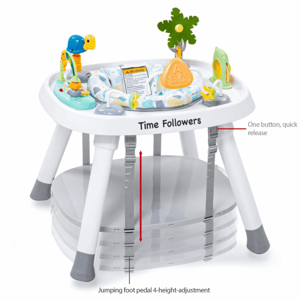 ® Baby Activity Center | 3-Stage 4Modes Activity Center & Play Table | Montessori-Inspired Design | Exersaucer, Jumper & Bouncer for Baby Ages 6M+ (White) - Image 4