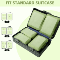 4 Set/6 Set/8 Set Compression Packing Cubes Travel Accessories Expandable Packing Organizers(Matchagreen Squaremesh 6 Set) - Image 7