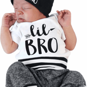 Newborn Baby Boy Clothes New to the Crew Letter Print Romper+ Pants+Hat 3PCS Outfit
