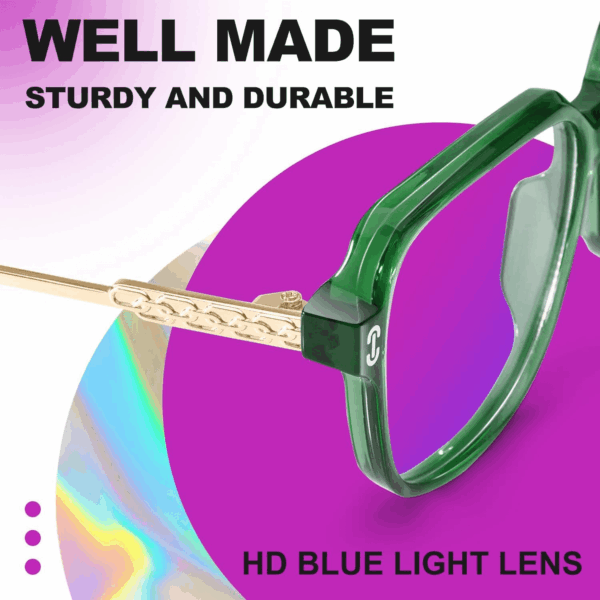 Oversized Blue Light Blocking Glasses with Chic Square TR90 Frame and Metal Temple for Women Men REMY - Image 5