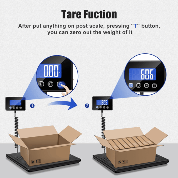 Shipping Scale, 660Lbs Heavy Duty Digital Luggage Scale for Packages, 0.35Oz High Accurate Postage Scale for Small Business, Warehouse, Home Use, Battery & Charging Cable Include - Image 6