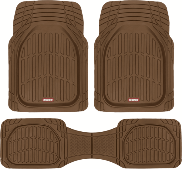 Flextough Deep Dish All-Weather Floor Mats, Waterproof Trim-To Fit Mats for Cars, Trucks, Suvs - Universal Automotive Floor Liners, Car Accessories